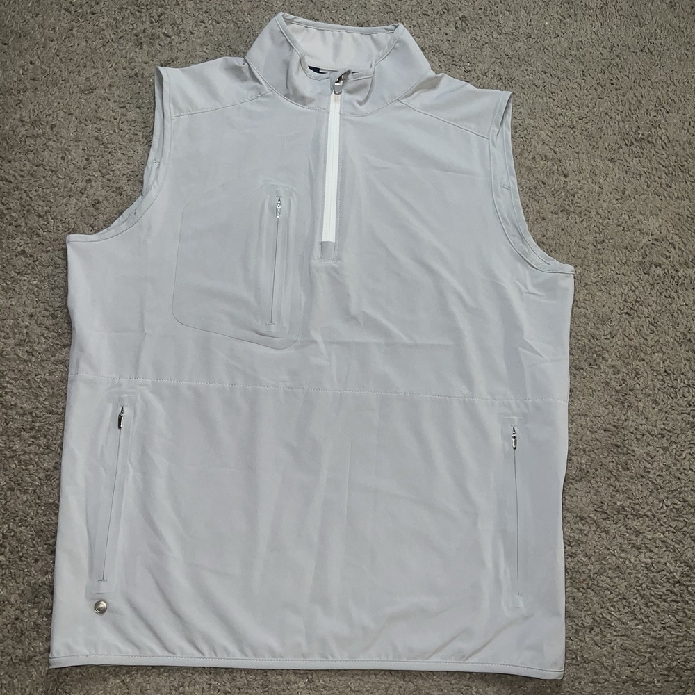 Peter Millar Crown Crafted flex adapt 1/2 zip pullover golf vest Mens Gray M
